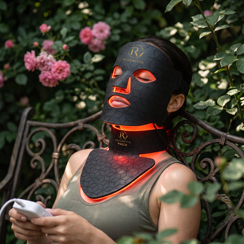 RegenVyta™ 4-in-1 Soft Silicone LED Red Light Therapy Mask & Neck Set